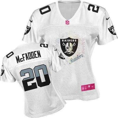 Jerseys Factory Cheap Nike Raiders #20 Darren McFadden White Wom