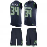 Jerseys Factory Cheap Nike Seahawks #34 Thomas Rawls Steel Blue