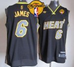 Jerseys Factory Cheap Heat #6 LeBron James Black Electricity Fas