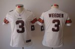 Jerseys Factory Cheap Nike Browns #3 Brandon Weeden White Women'