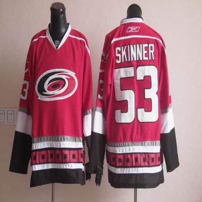 Jerseys Factory Cheap Hurricanes #53 Jeff Skinner Red Embroidere