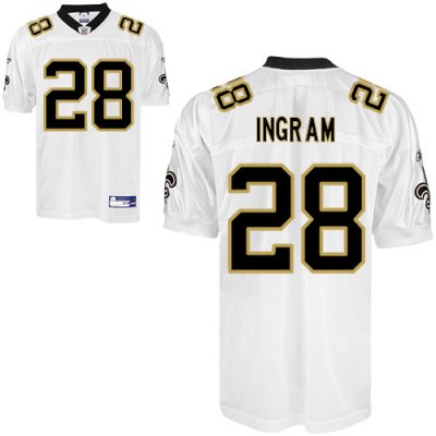 Jerseys Factory Cheap Saints #28 Mark Ingram White Stitched NFL