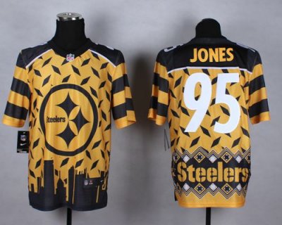 Jerseys Factory Cheap Nike Steelers #95 Jarvis Jones Gold Men's