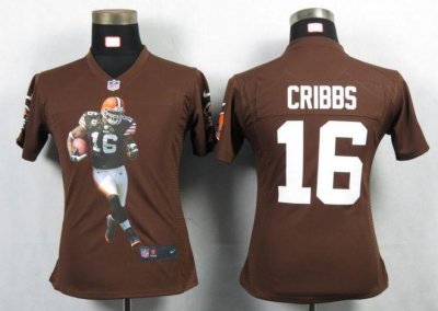Jerseys Factory Cheap Nike Browns #16 Josh Cribbs Brown Team Col