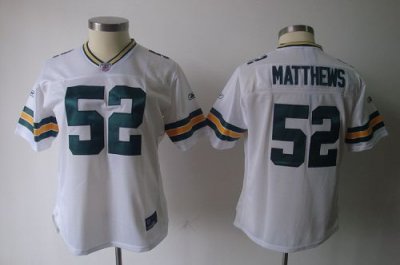Jerseys Factory Cheap Packers #52 Clay Matthews White Women's Te