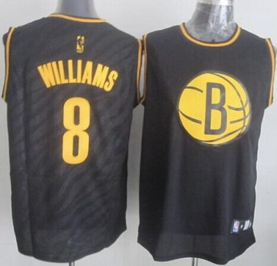 Jerseys Factory Cheap Nets #8 Deron Williams Black Precious Meta