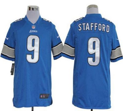 Jerseys Factory Cheap Nike Lions #9 Matthew Stafford Blue Team C