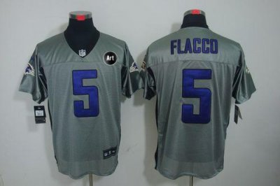 Jerseys Factory Cheap Nike Ravens #5 Joe Flacco Grey Shadow With