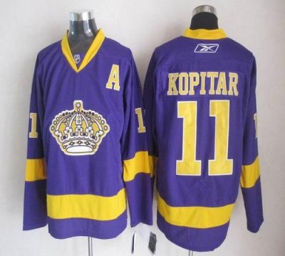 Jerseys Factory Cheap Kings #11 Anze Kopitar Purple Embroidered