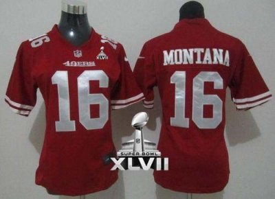 Jerseys Factory Cheap Nike 49ers #16 Joe Montana Red Team Color