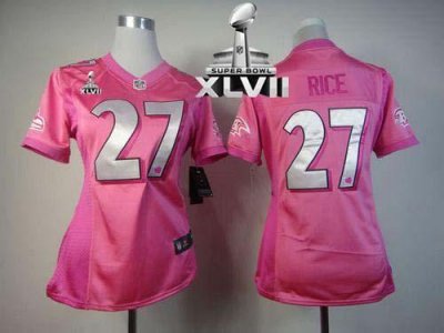 Jerseys Factory Cheap Nike Ravens #27 Ray Rice Pink Super Bowl X