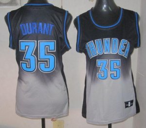 Jerseys Factory Cheap Thunder #35 Kevin Durant Black/Grey Fadeaw