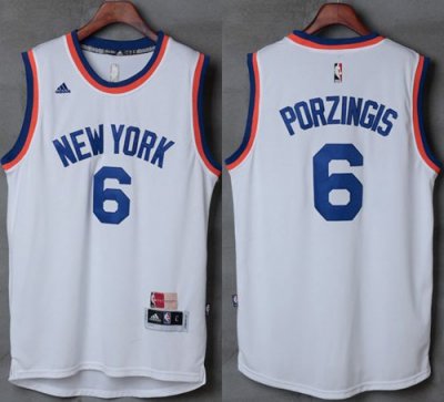 Jerseys Factory Cheap Knicks #6 Kristaps Porzingis New White Sti