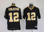 Jerseys Factory Cheap Saints #12 Marques Colston Black Stitched