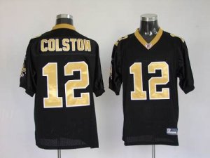 Jerseys Factory Cheap Saints #12 Marques Colston Black Stitched