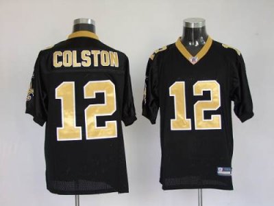 Jerseys Factory Cheap Saints #12 Marques Colston Black Stitched