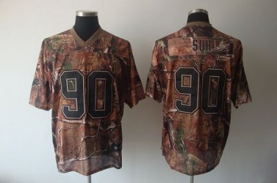 Jerseys Factory Cheap Lions #90 Ndamukong Suh Camouflage Realtre