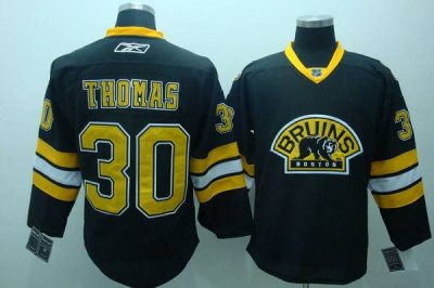 Jerseys Factory Cheap Bruins #30 Tim Thomas Embroidered Black Th