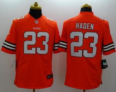 Jerseys Factory Cheap Nike Browns #23 Joe Haden Orange Alternate