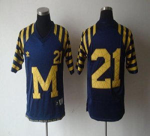 Jerseys Factory Cheap Wolverines #21 Desmond Howard Blue Under T