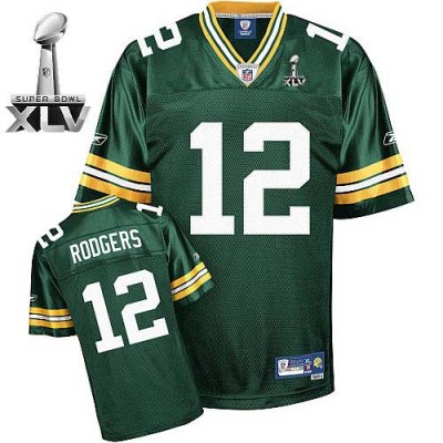 Jerseys Factory Cheap Packers #12 Aaron Rodgers Green Super Bowl