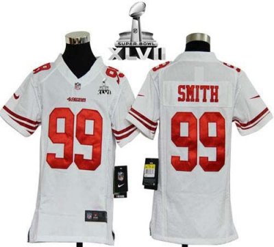 Jerseys Factory Cheap Nike 49ers #99 Aldon Smith White Youth Sup