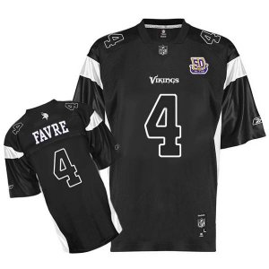 Jerseys Factory Cheap Vikings #4 Brett Favre Black Shadow Team 5