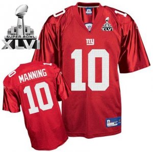 Jerseys Factory Cheap Giants #10 Eli Manning Red Super Bowl XLVI