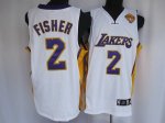 Jerseys Factory Cheap Lakers #2 Derek Fisher Embroidered White F