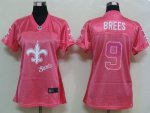 Jerseys Factory Cheap Nike Saints #9 Drew Brees Pink Women's Fem