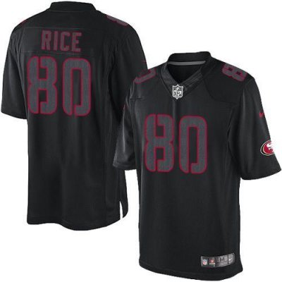 Jerseys Factory Cheap Nike 49ers #80 Jerry Rice Black Men's Stit