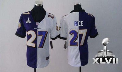 Jerseys Factory Cheap Nike Ravens #27 Ray Rice Purple/White Supe