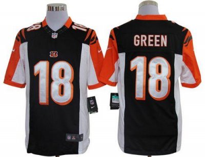 Jerseys Factory Cheap Nike Bengals #18 A.J. Green Black Team Col