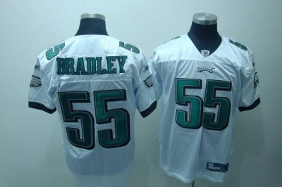 Jerseys Factory Cheap Eagles #55 Stewart Bradley White Stitched
