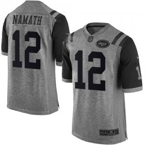 Jerseys Factory Cheap Nike Jets #12 Joe Namath Gray Men's Stitch