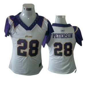 Jerseys Factory Cheap Vikings #28 Adrian Peterson White Women's