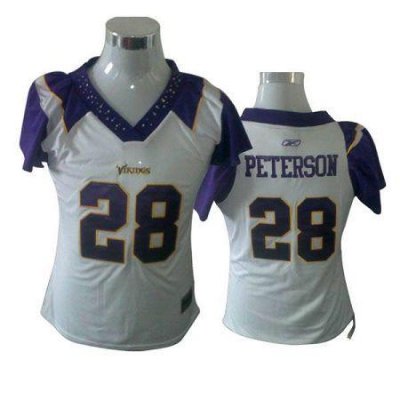 Jerseys Factory Cheap Vikings #28 Adrian Peterson White Women's