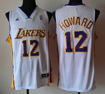 Jerseys Factory Cheap Revolution 30 Lakers #12 Dwight Howard Whi