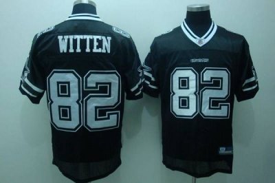Jerseys Factory Cheap Cowboys #82 Jason Witten Black Shadow Stit