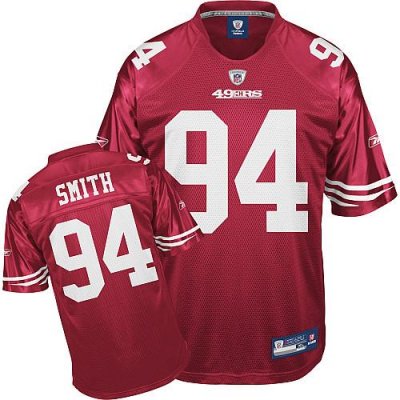 Jerseys Factory Cheap 49ers #94 Justin Smith Red Stitched NFL Je