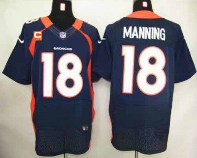 Jerseys Factory Cheap Nike Broncos #18 Peyton Manning Navy Blue