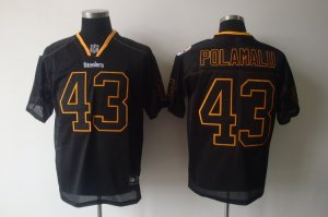Jerseys Factory Cheap Steelers #43 Troy Polamalu Lights Out Blac