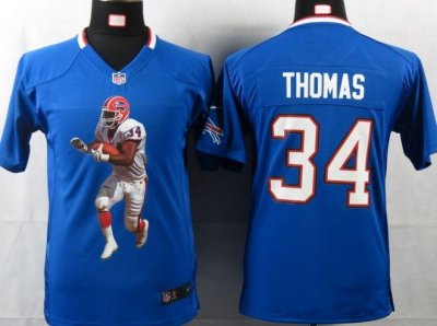 Jerseys Factory Cheap Nike Bills #34 Thurman Thomas Royal Blue T