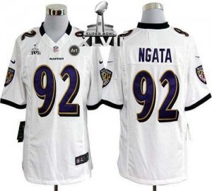 Jerseys Factory Cheap Nike Ravens #92 Haloti Ngata White Super B