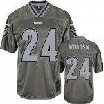 Jerseys Factory Cheap Nike Raiders #24 Charles Woodson Grey Men'