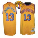 Jerseys Factory Cheap Warriors #13 Wilt Chamberlain Gold Throwba