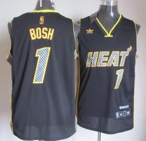 Jerseys Factory Cheap Heat #1 Chris Bosh Black Electricity Fashi
