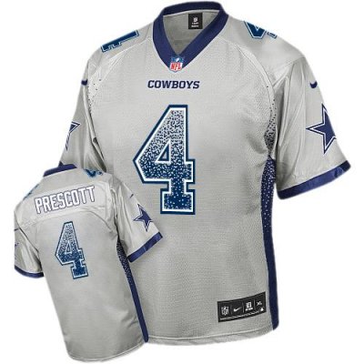Jerseys Factory Cheap Nike Cowboys #4 Dak Prescott Grey Men's St