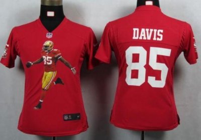 Jerseys Factory Cheap Nike 49ers #85 Vernon Davis Red Team Color