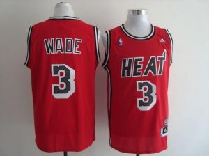 Jerseys Factory Cheap Heat #3 Dwyane Wade Red Hardwood Classics